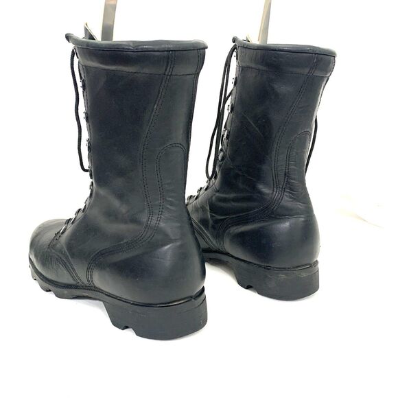 Vintage PJ Combat Boots Mens 8.5 R Black Leather 1988 Military main image 14